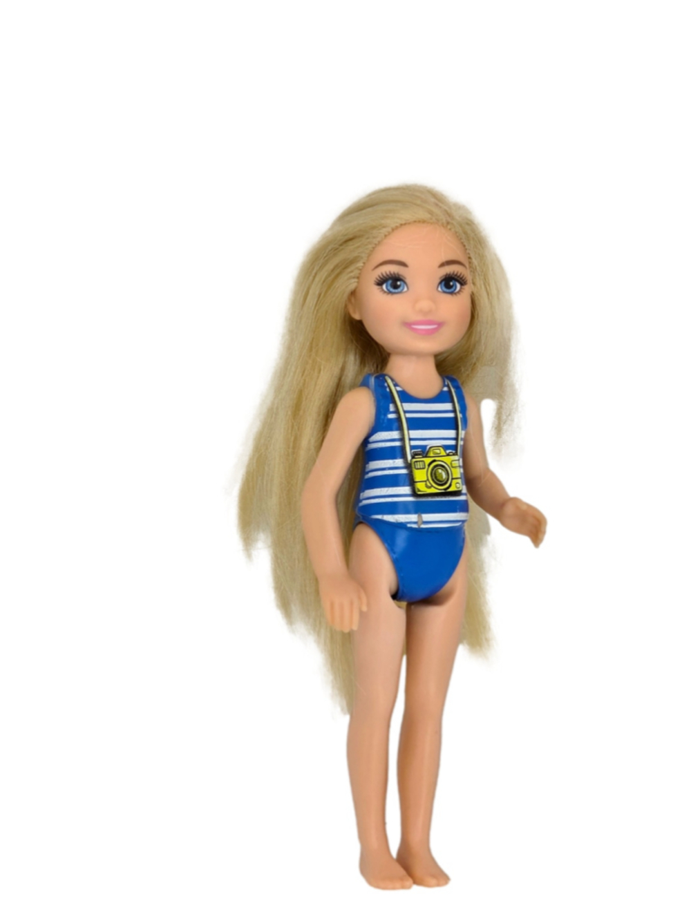 Mattel Barbie Chelsea Doll One Size Blue White Striped Swimsuit